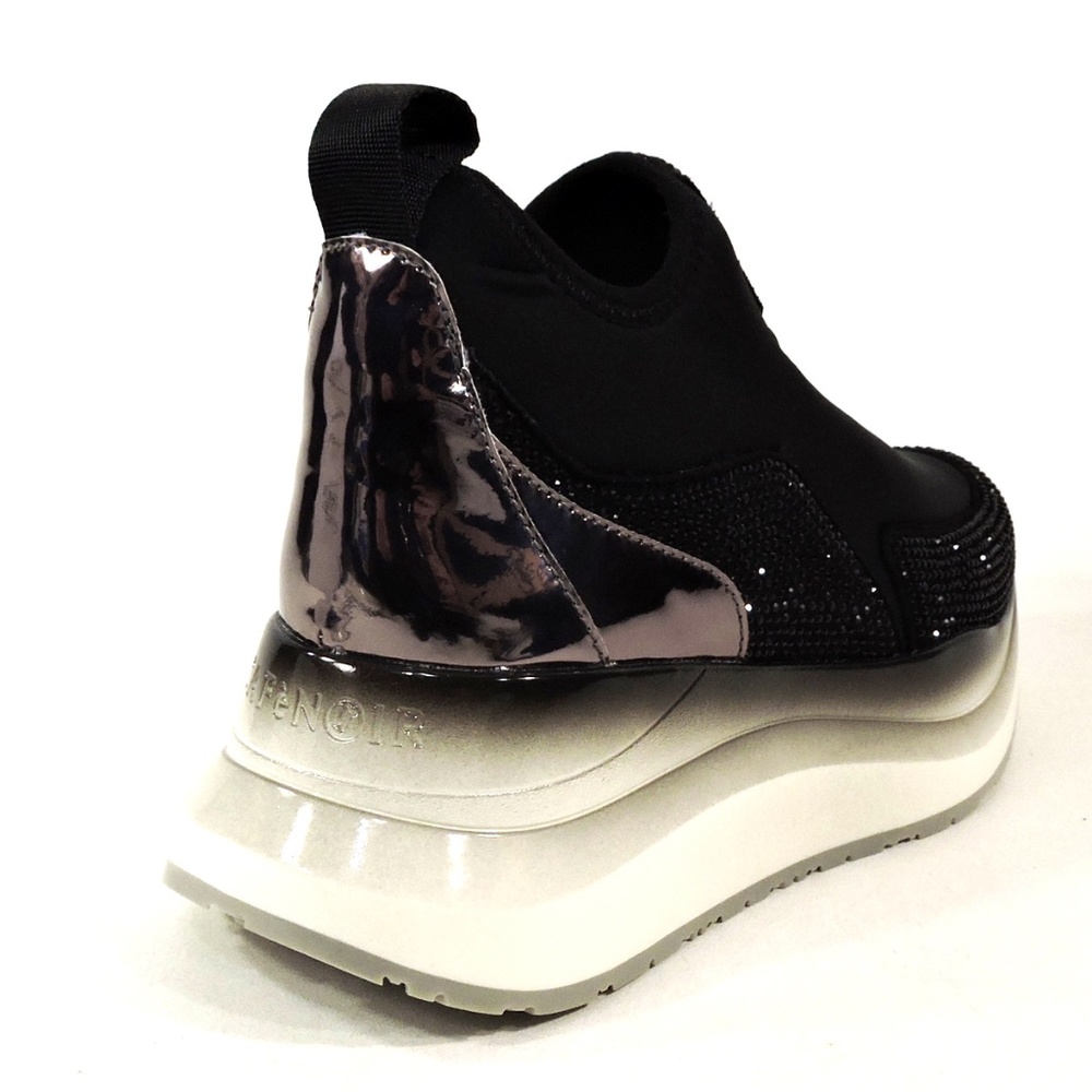 CAFENOIR 🇮🇹 WOMENS COMFORT BLACK STRETCH SNEAKERS - Picture 5 of 8